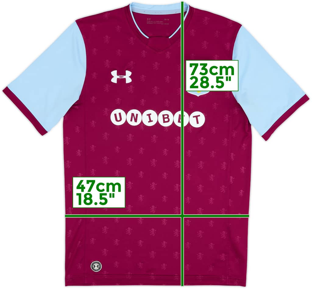 2017-18 Aston Villa Home Shirt - 7/10 - (M)