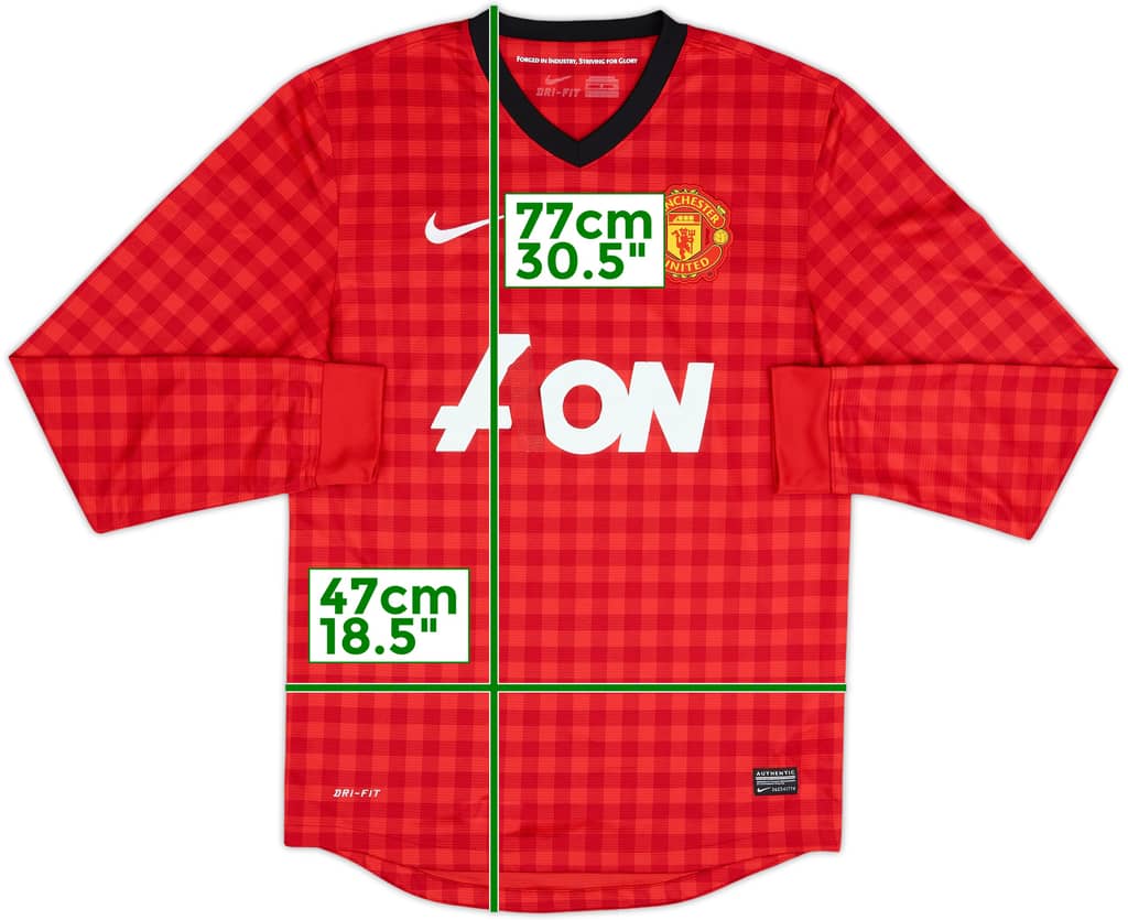 2012-13 Manchester United Home L/S Shirt - 4/10 - (S)