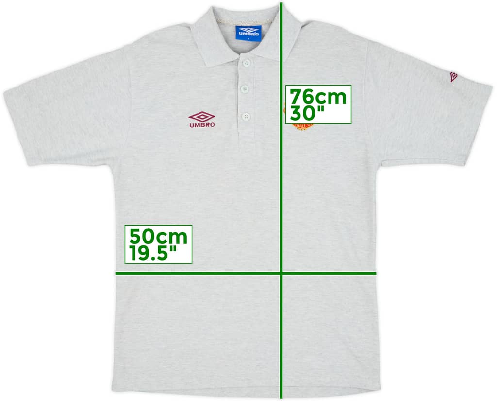 1996-97 Manchester United Umbro Polo Shirt - 9/10 - (M)
