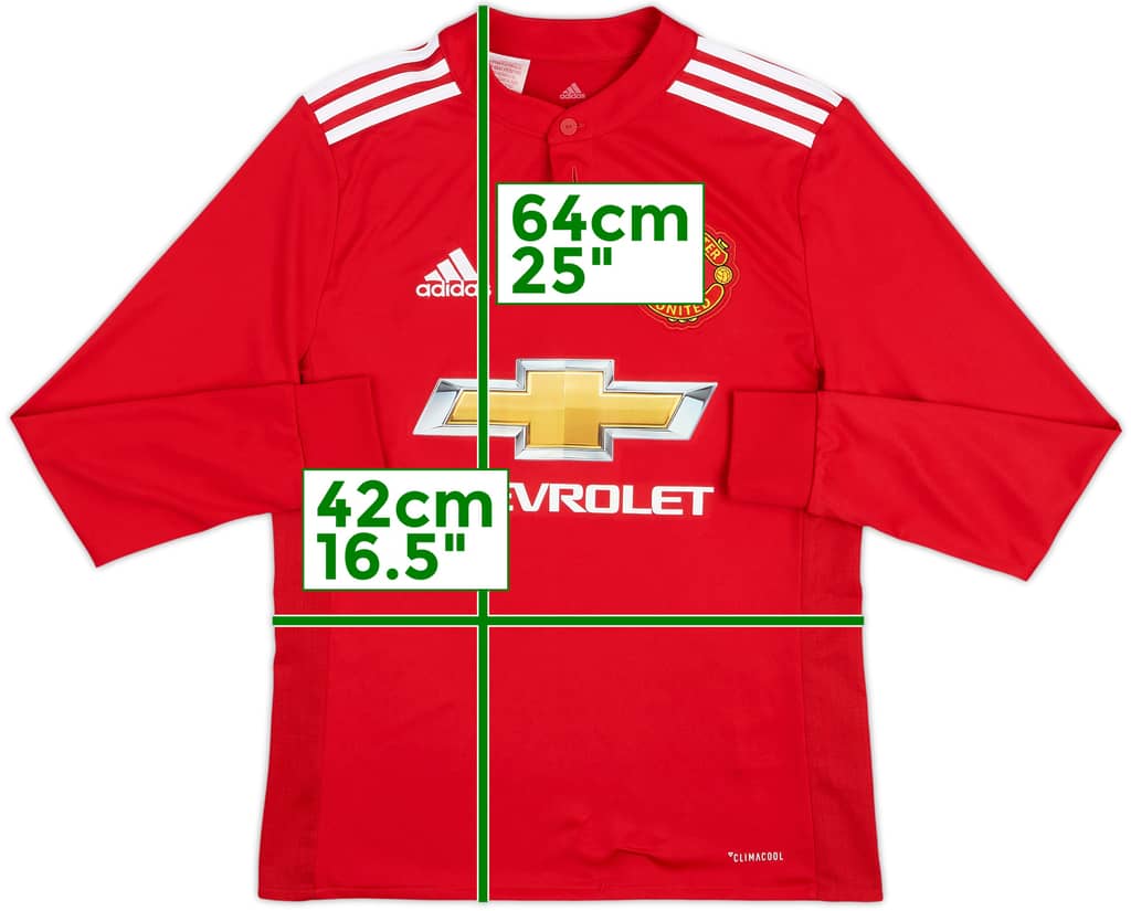 2017-18 Manchester United Home L/S Shirt - 8/10 - (L.Boys)