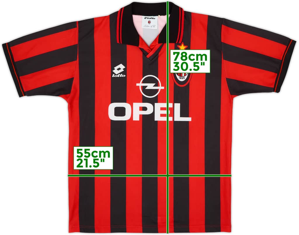 1995-96 AC Milan Home Shirt - 9/10 - (L)