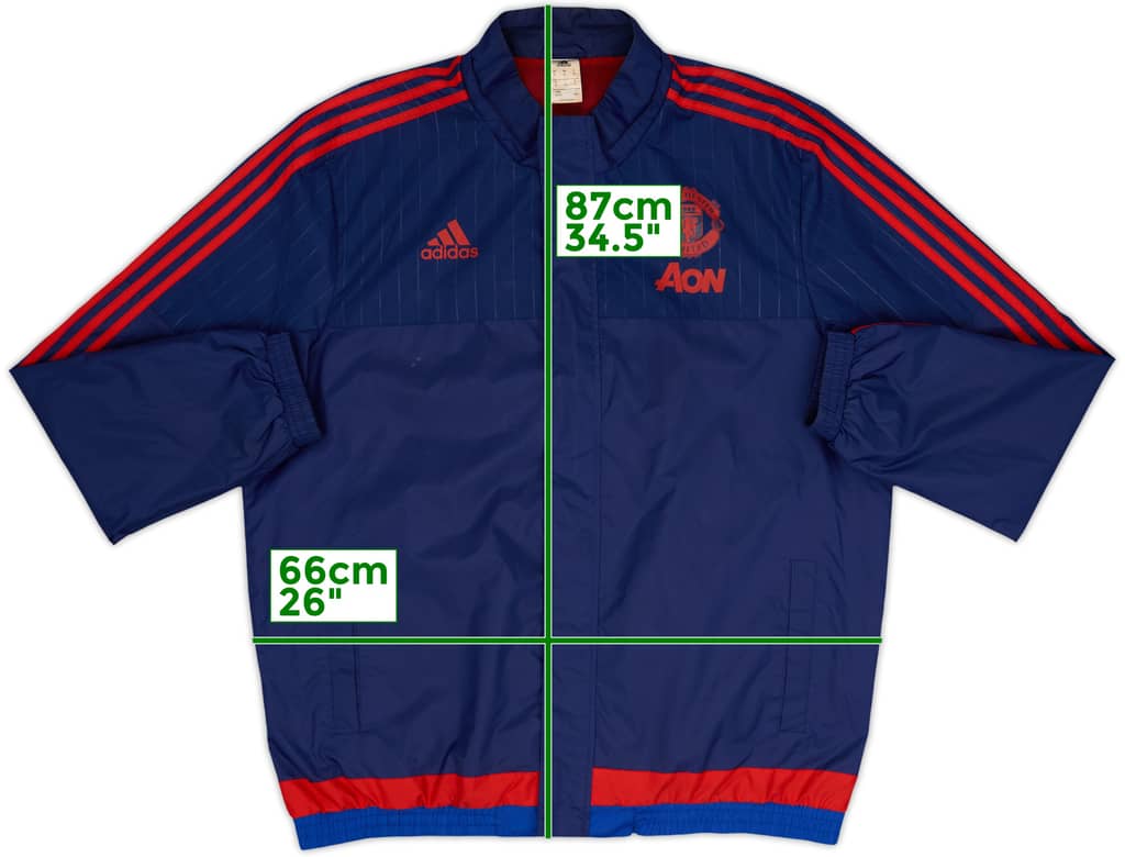 2015-16 Manchester United adidas Rain Jacket - 8/10 - (XL)