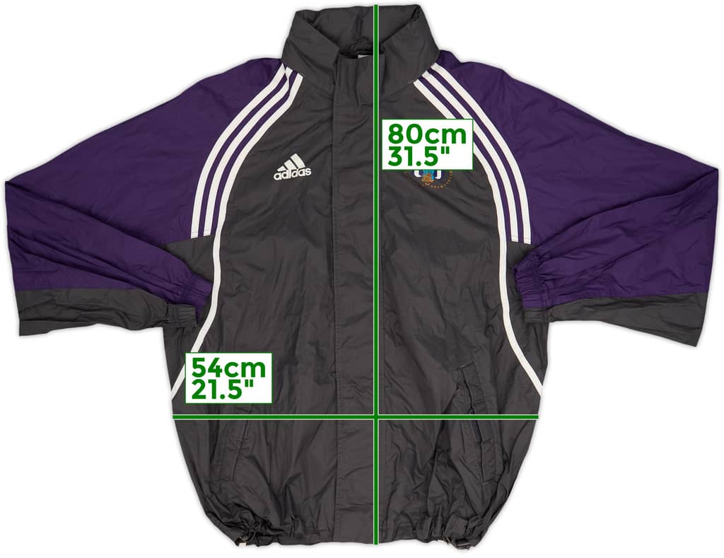 2000-01 Anderlecht adidas Chaqueta impermeable con capucha - 9/10 - (M/L)