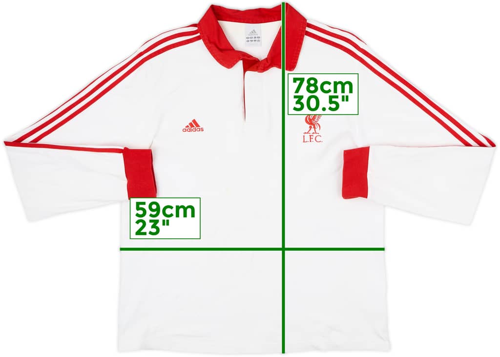 2006-07 Liverpool adidas Polo L/S Shirt - 7/10 - (XL)