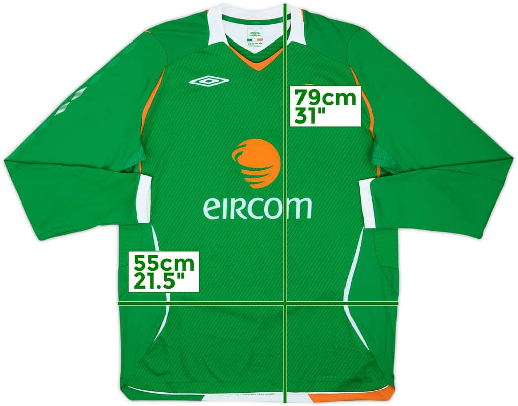 2008-10 Ireland Home L/S Shirt - 10/10 - (L)