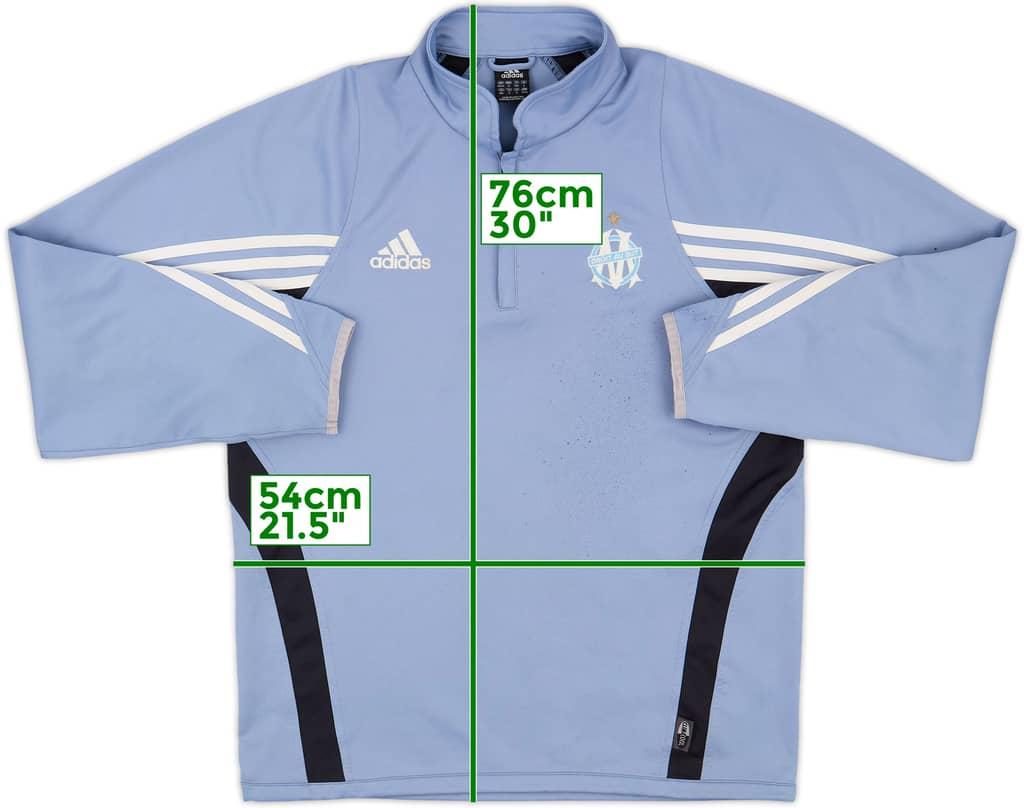 2004-05 Olympique Marseille adidas 1/4 Zip Training Top - 8/10 - (M/L)
