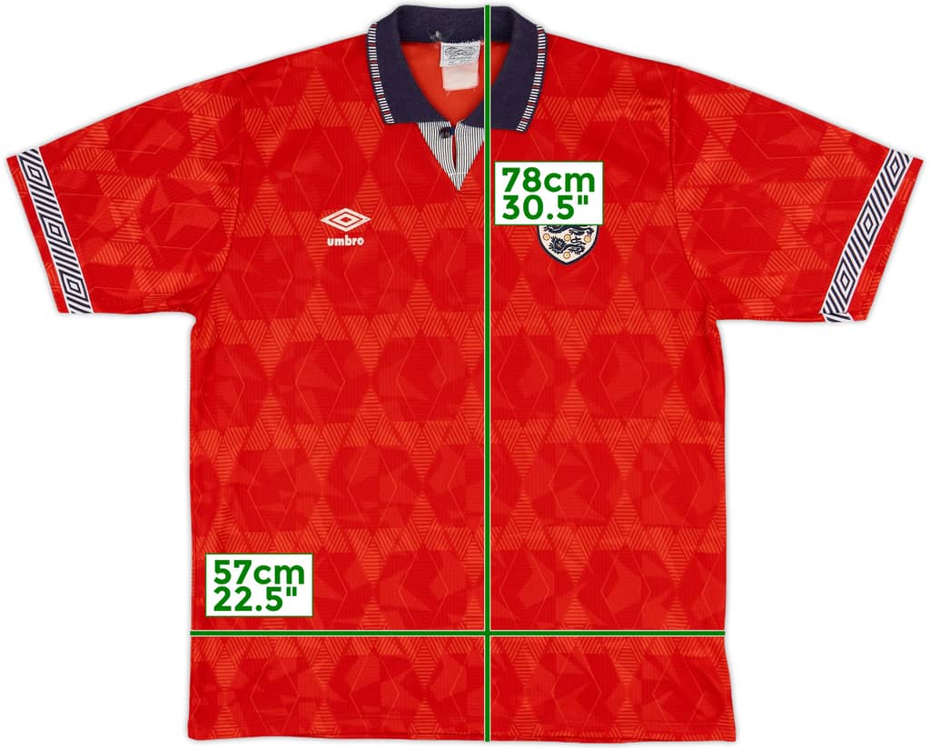 1990-93 England Away Shirt - 7/10 - (L)