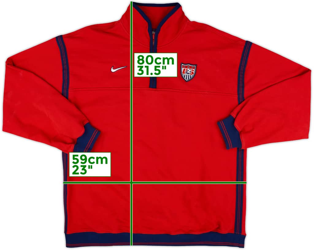 1998-00 USA Nike 1/4 Zip Sweat Top - 8/10 - (L)