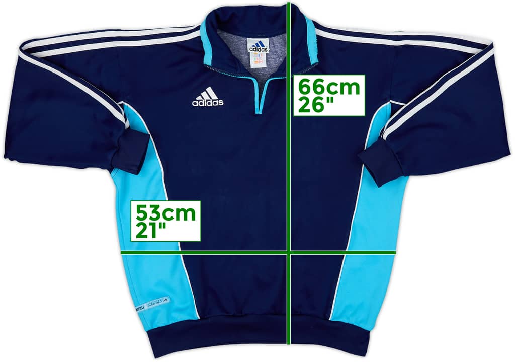 2000-01 Olympique Marseille adidas 1/4 Zip Sweat Top - 5/10 - (S/M)
