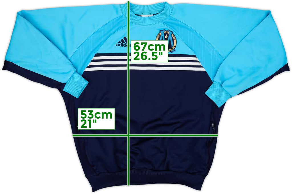 1999-00 Olympique Marseille adidas Sweat Top - 8/10 - (M/L)