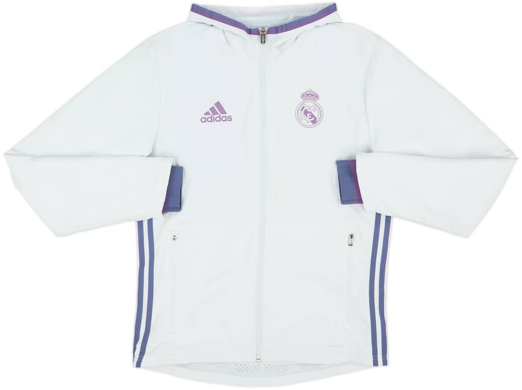 2016-17 Real Madrid adidas Hooded Track Jacket - 7/10 - (S)