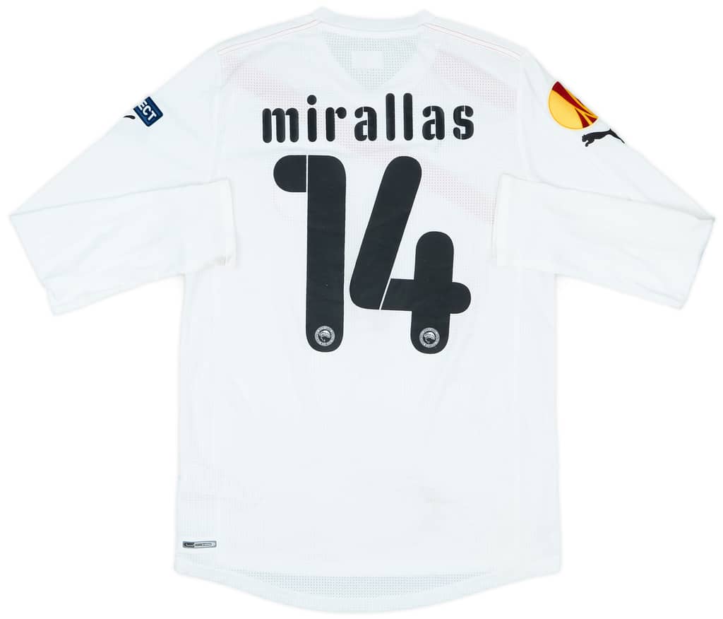 2011-12 Olympiakos Match Issue Europa League Away L/S Shirt Mirallas #14