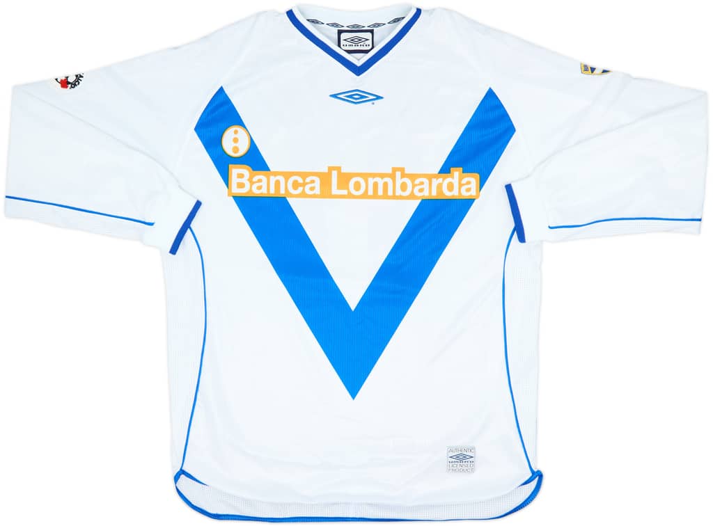 2002-03 Brescia Match Issue Away L/S Shirt Bachini #11