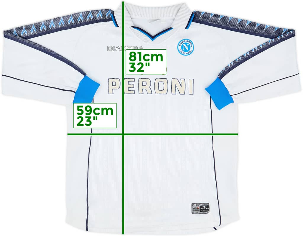 2000-01 Napoli Away L/S Shirt - 4/10 - (XL)