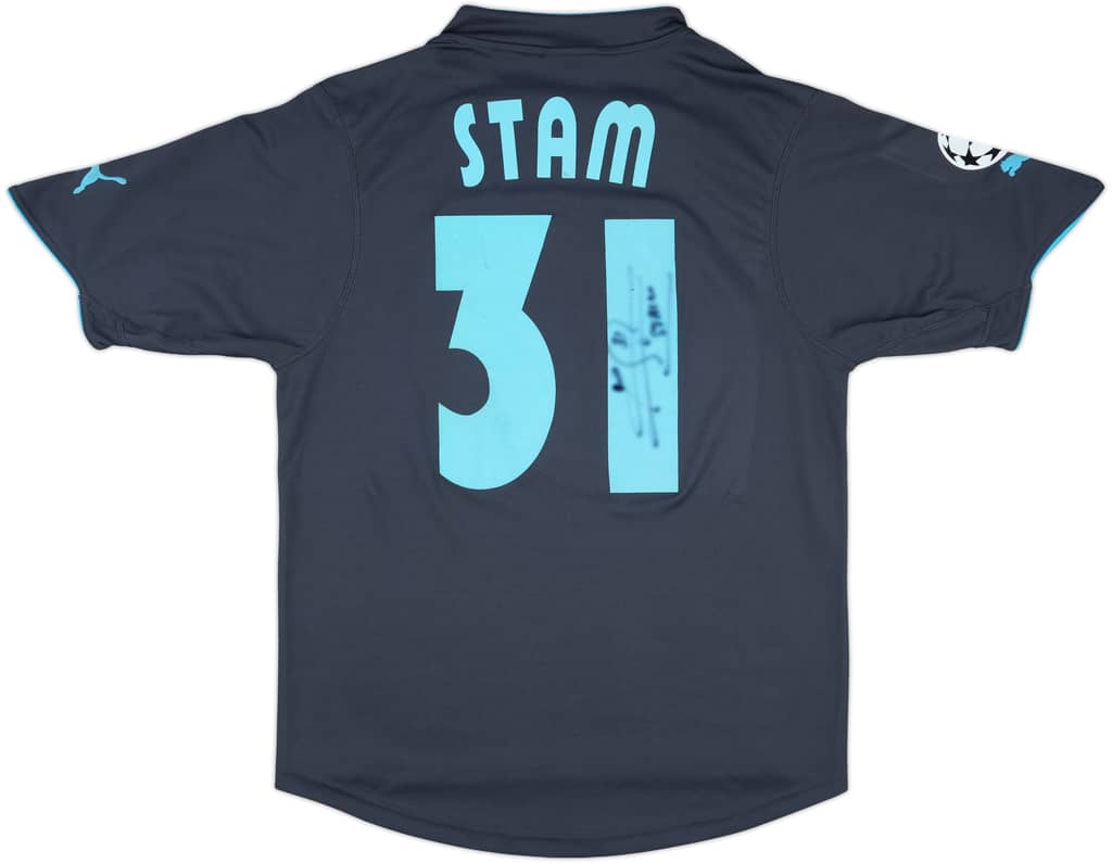 2003-04 Lazio Match Issue Champions League Signed Third Shirt Stam #31