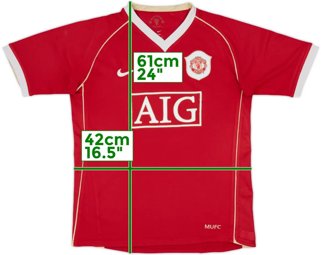 2006-07 Manchester United Home Shirt - 7/10 - (L.Boys)