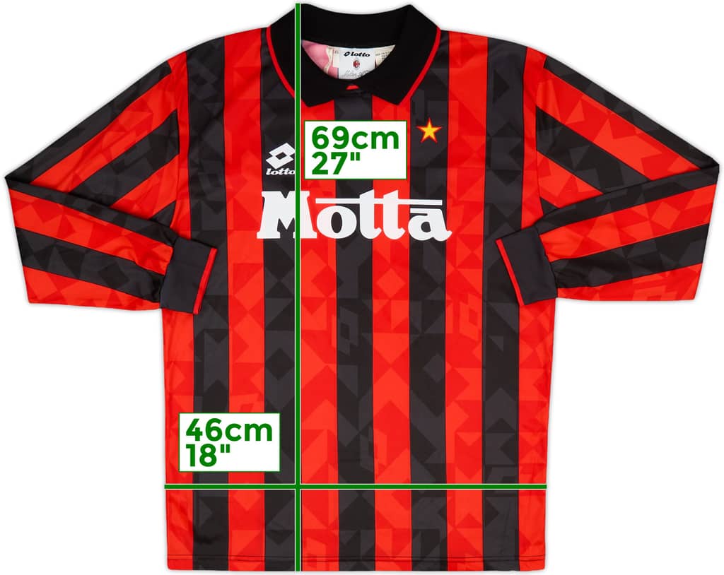 1993-94 AC Milan Home L/S Shirt - 10/10 - (XL)