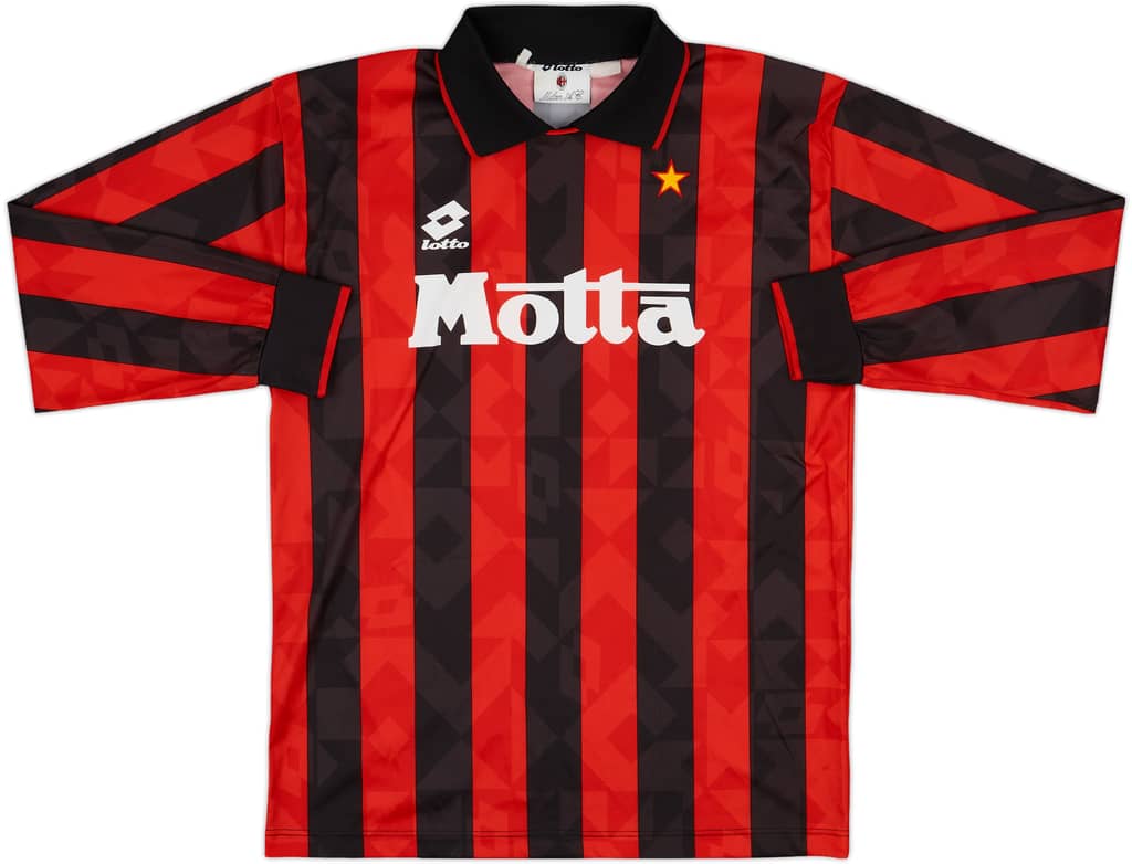 1993-94 AC Milan Home L/S Shirt - 9/10 - (XXL)