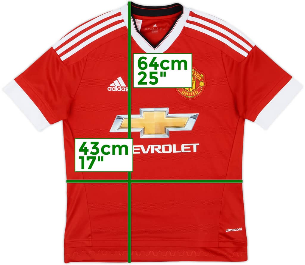 2015-16 Manchester United Home Shirt - 8/10 - (L.Boys)