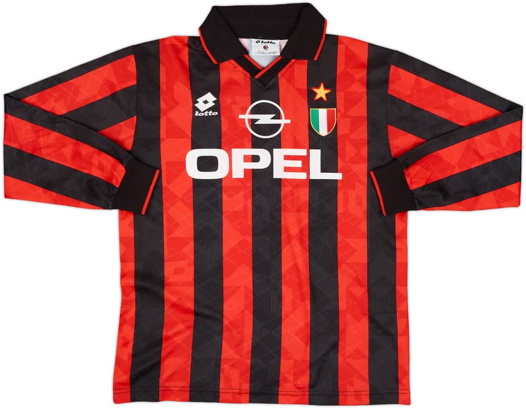 1994-95 AC Milan Home L/S Shirt - 8/10 - (M)