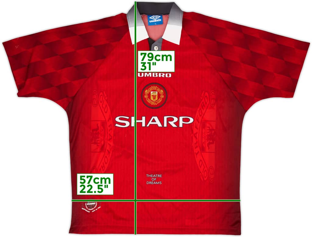1996-98 Manchester United Home Shirt - 5/10 - (XL)