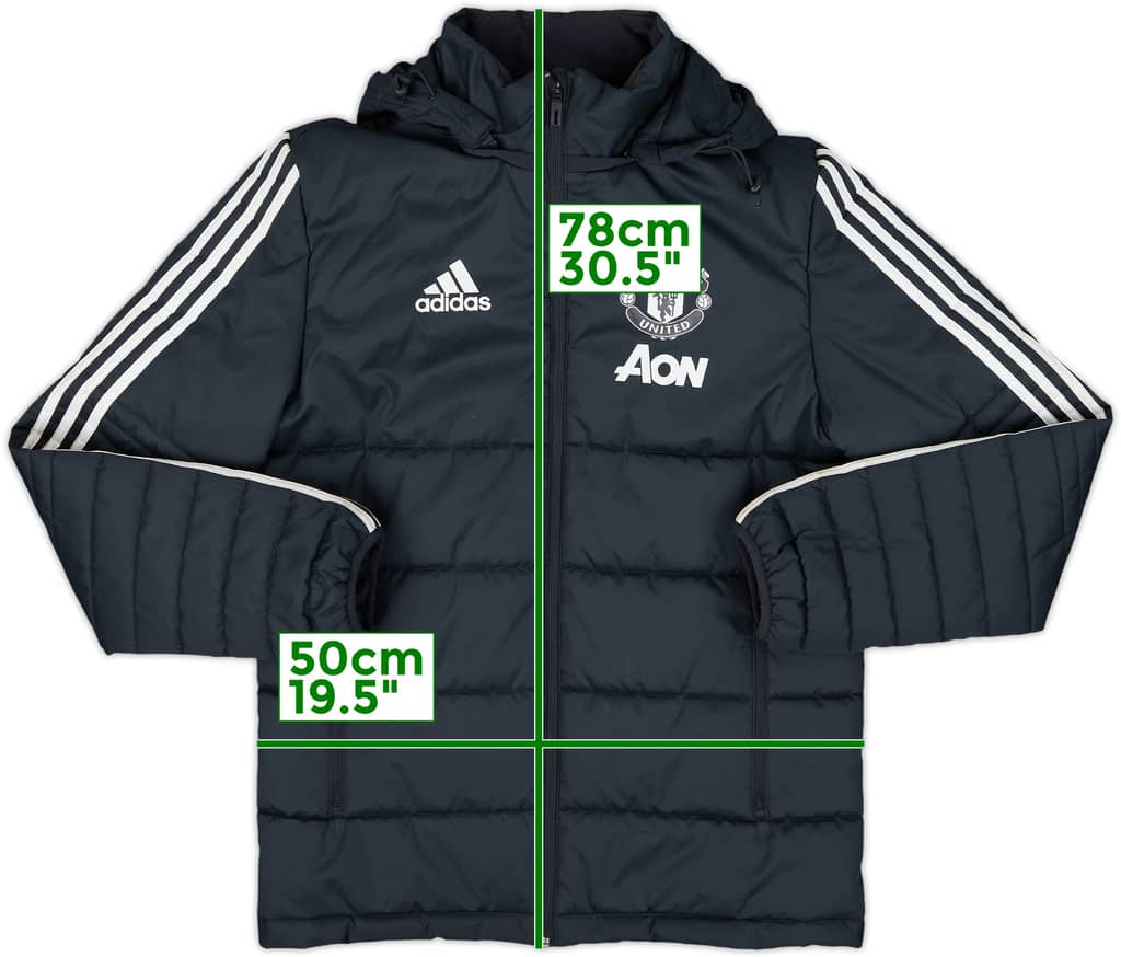 2017-18 Manchester United adidas Padded Bench Coat - 8/10 - (S)