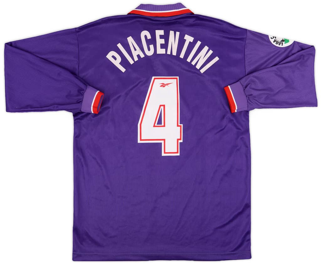 1996-97 Fiorentina Match Issue Home L/S Shirt Piacentini #4