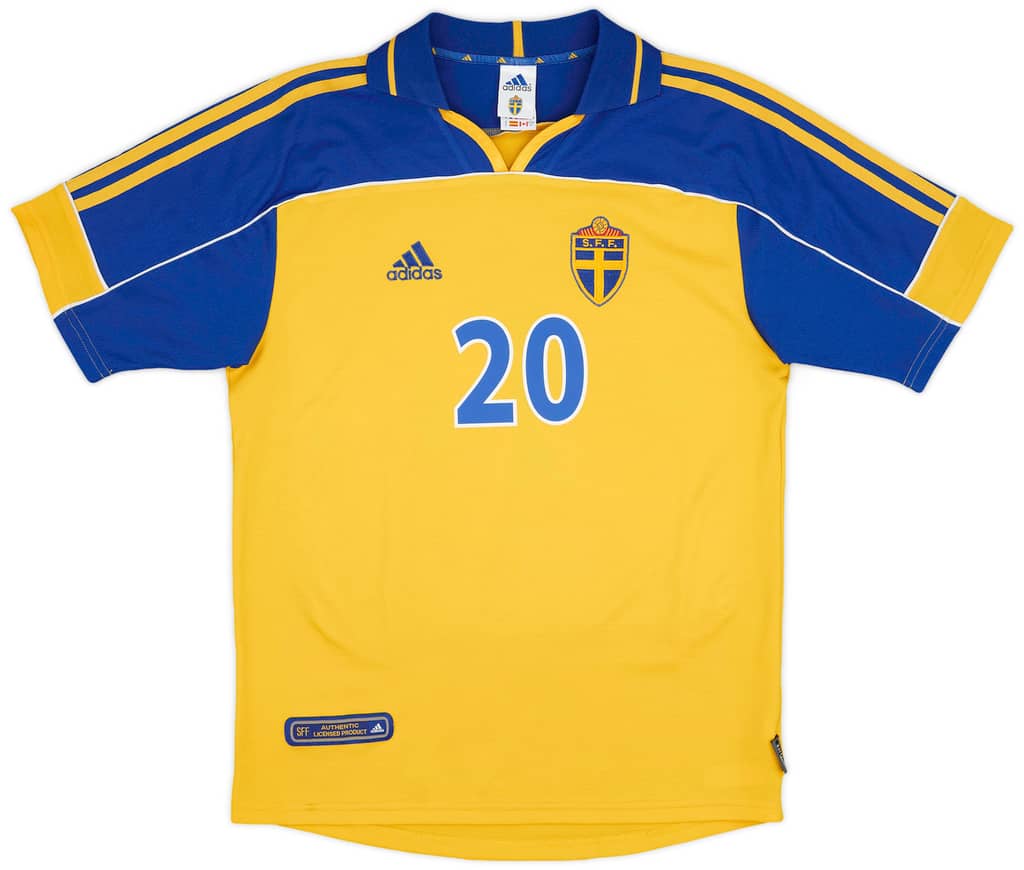 2000-02 Sweden Home Shirt Larsson #20 - 8/10 - (S)
