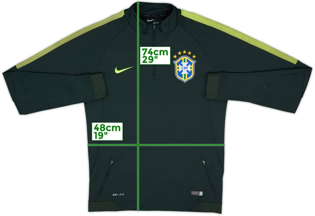 2014-15 Brazil Nike 1/4 Zip Training Top - 8/10 - (M)