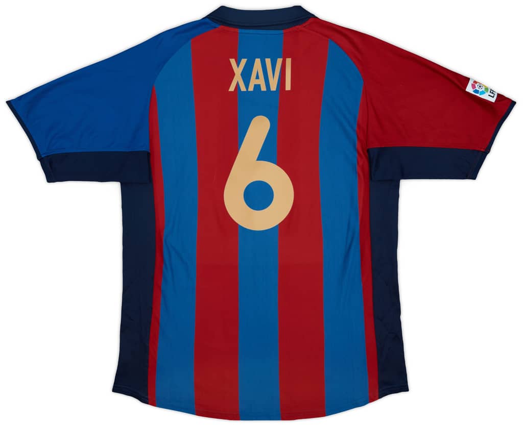 2001-02 Barcelona Home Shirt Xavi #6 - 8/10 - (L)