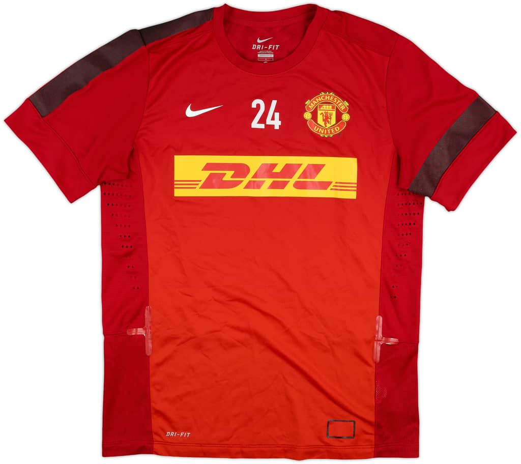2013-14 Manchester United Player Issue Training Shirt #24 (Fletcher)