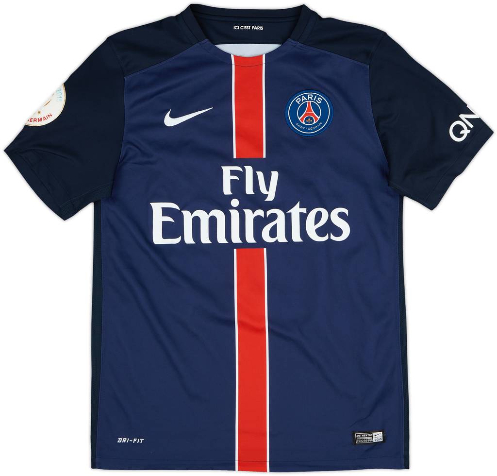 2015-16 Paris Saint-Germain Home Shirt David Luiz #32 - 5/10 - (S)