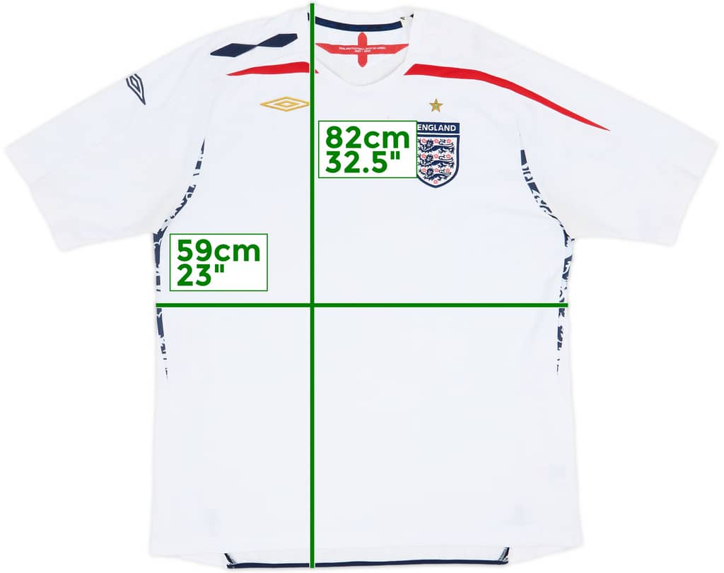 2007-09 England Home Shirt - 5/10 - (XXL)