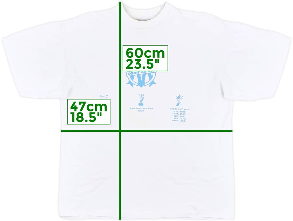 1993-94 Olympique Marseille adidas Cotton Tee - 7/10 - (S)