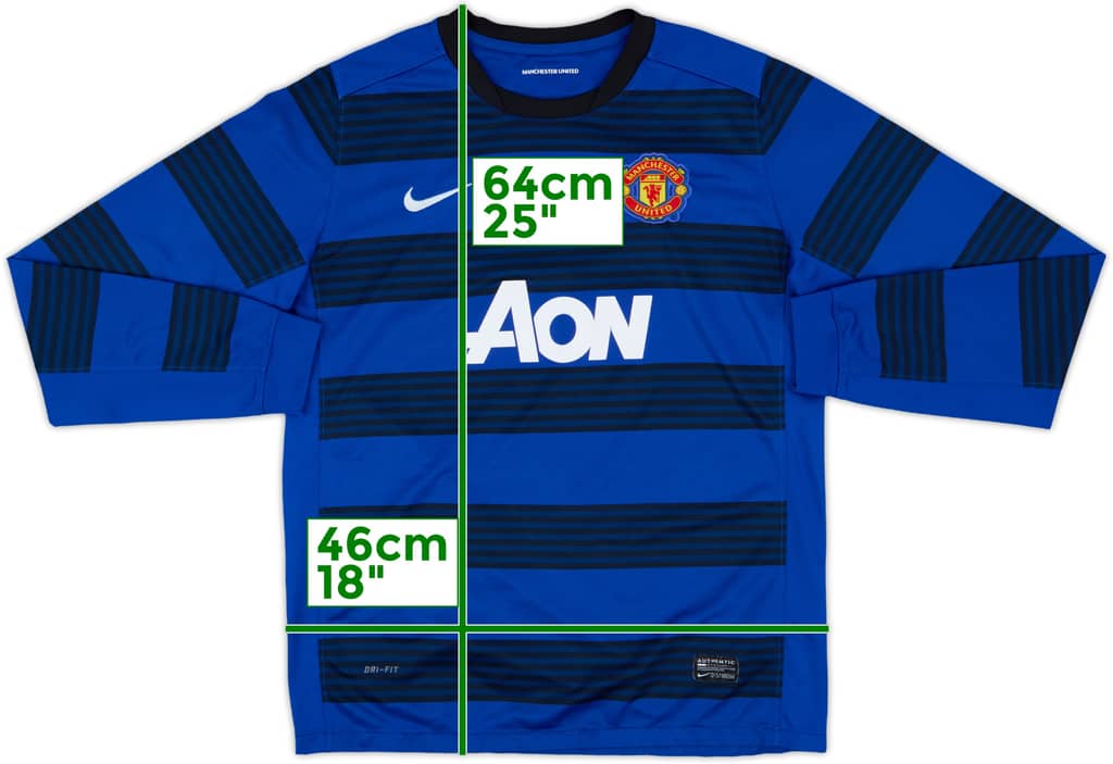 2011-13 Manchester United Away L/S Shirt - 7/10 - (XL.Boys)