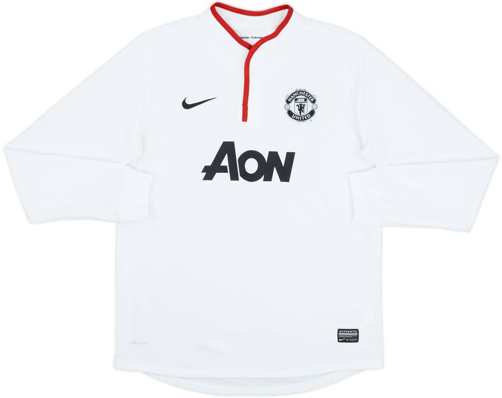 2012-14 Manchester United Away L/S Shirt - 9/10 - (XL.Boys)