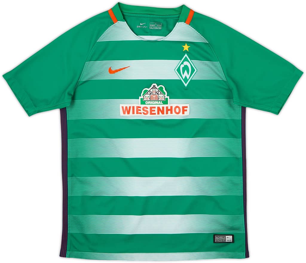 2016-17 Werder Bremen Home Shirt - 9/10 - (L.Boys)