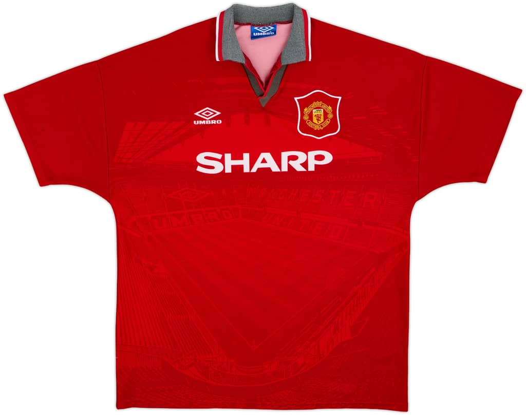 1994-96 Manchester United Home Shirt - 5/10 - (XL)
