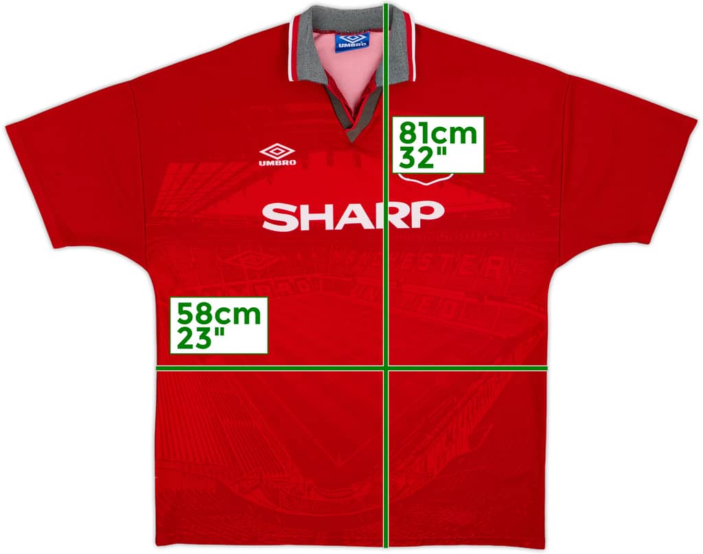 1994-96 Manchester United Home Shirt - 5/10 - (XL)