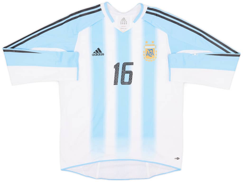 2004-05 Argentina Match Issue Home L/S Shirt #16