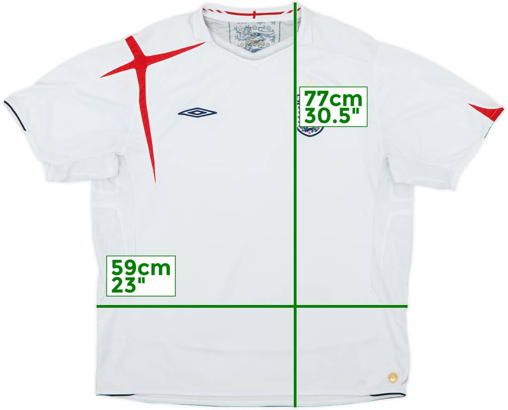 2005-07 England Home Shirt - 5/10 - (XXL)