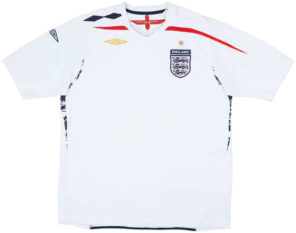 2007-09 England Home Shirt - 6/10 - (XL)