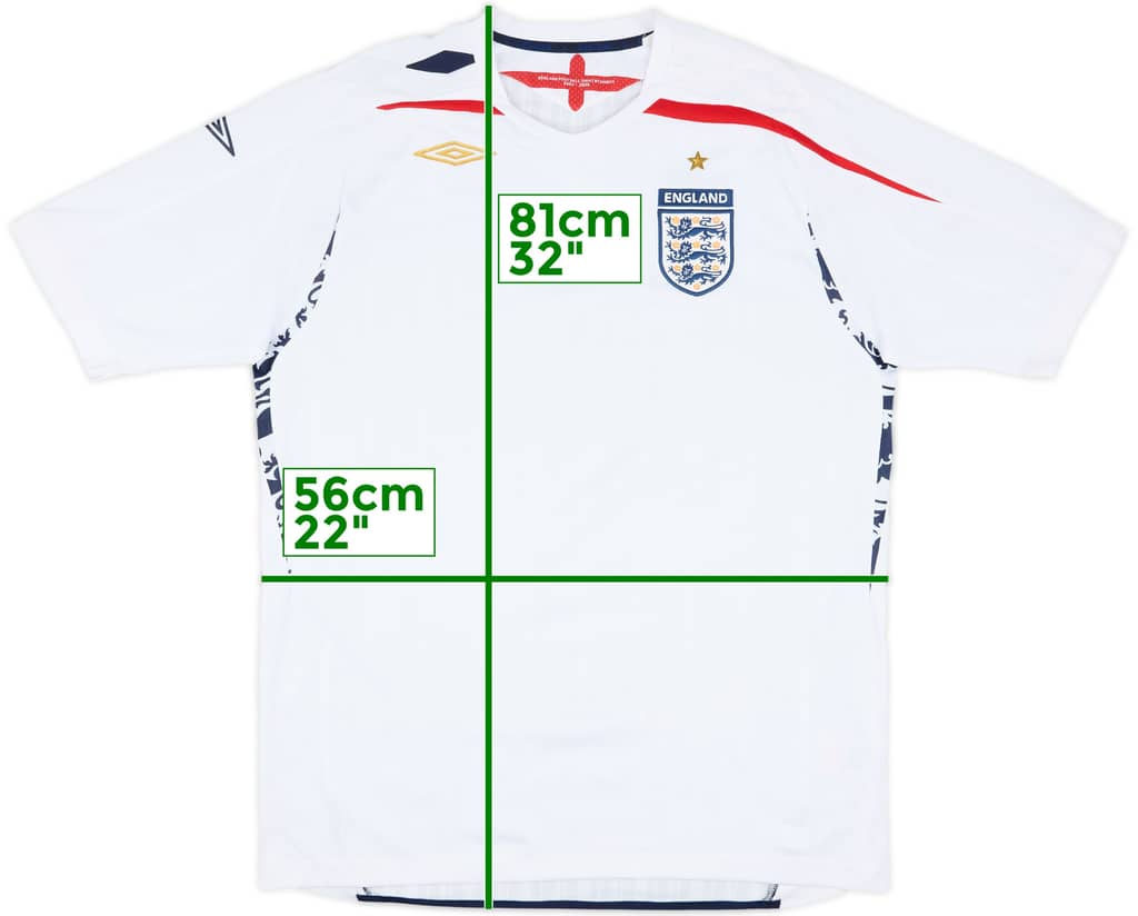 2007-09 England Home Shirt - 5/10 - (XL)