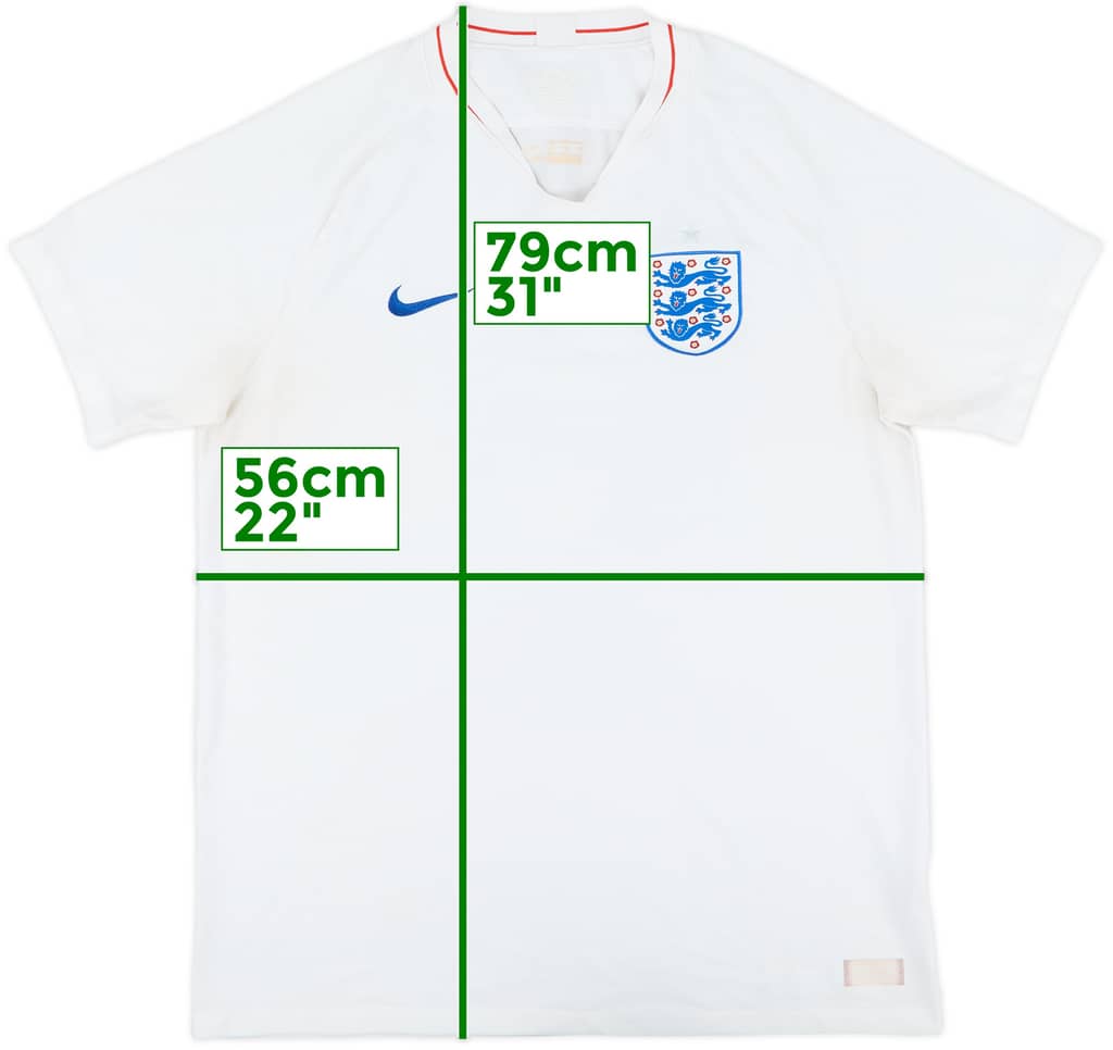 2018-19 England Home Shirt - 7/10 - (XL)