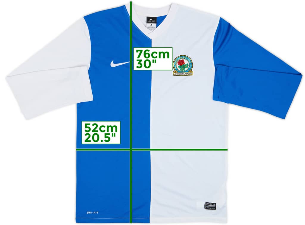 2013-14 Blackburn Home L/S Shirt - 8/10 - (M)