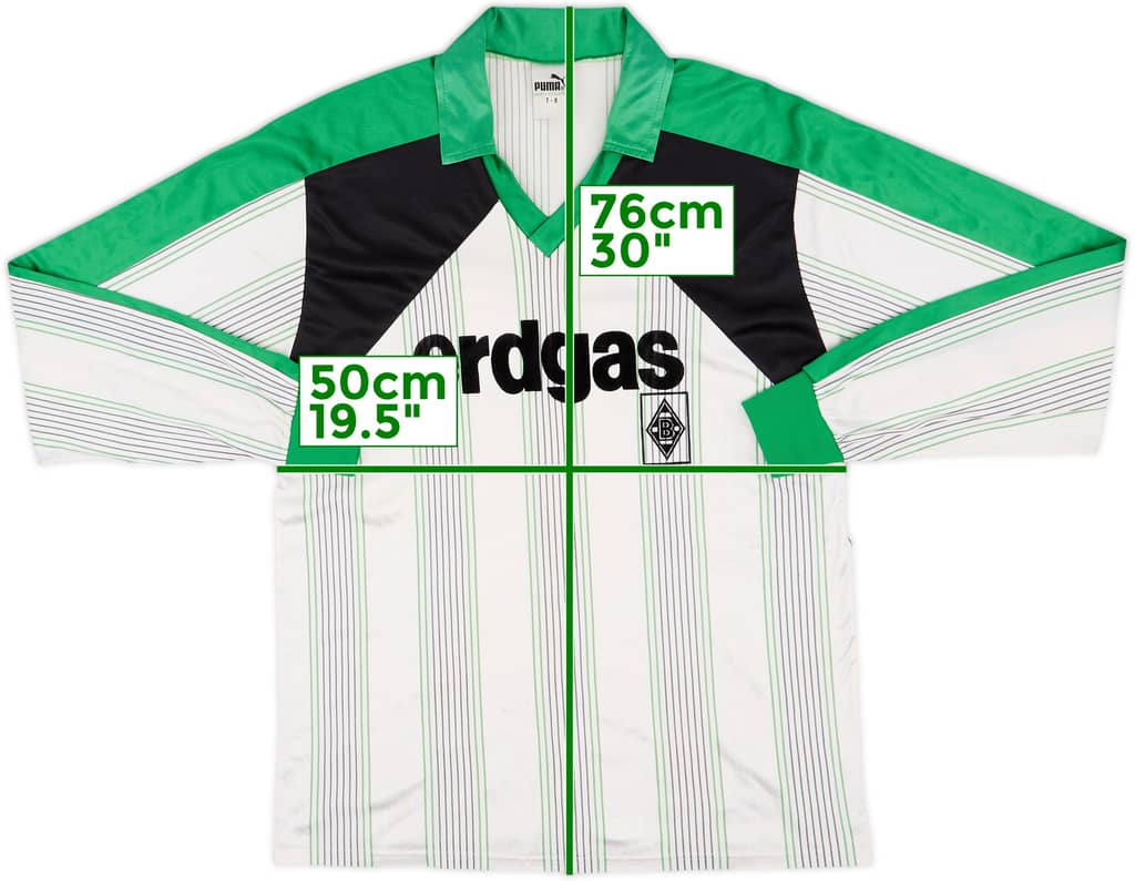 1987-89 Borussia Monchengladbach Home L/S Shirt - 9/10 - (L)