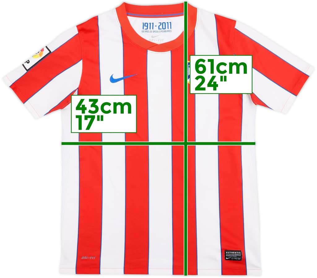 2011-12 Atletico Madrid Home Shirt - 6/10 - (L.Boys)