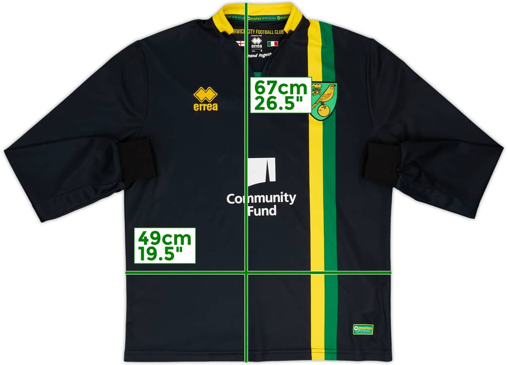 2016-17 Norwich Away L/S Shirt - 7/10 - (S)