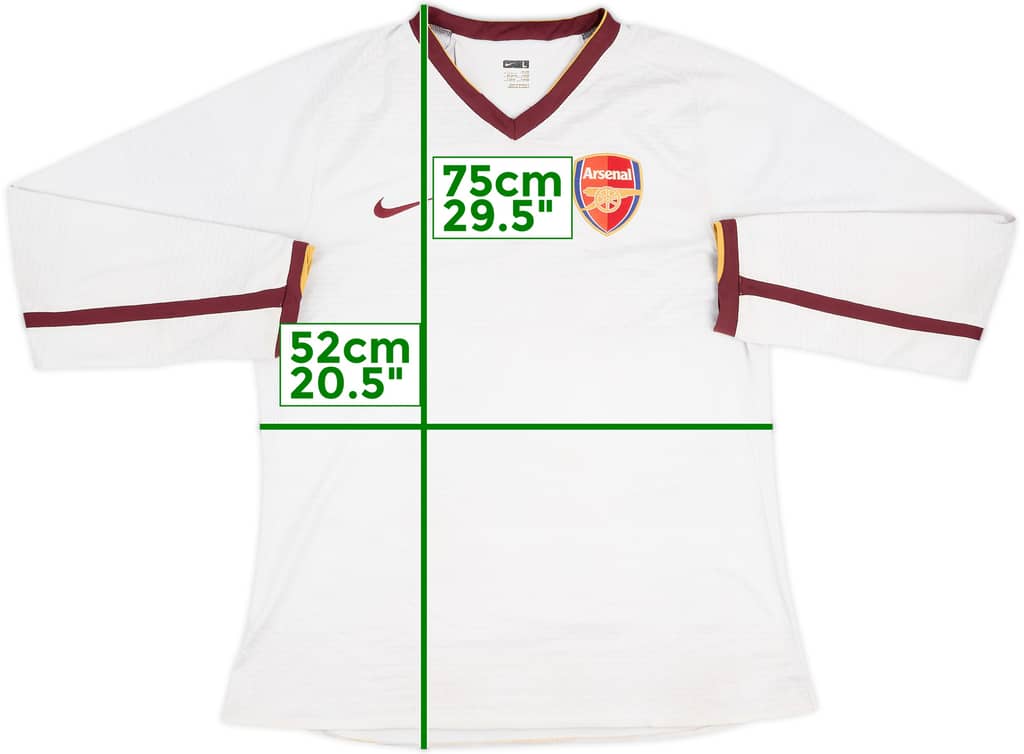 2007-08 Arsenal Player Issue Away L/S Shirt - 4/10 - (L)