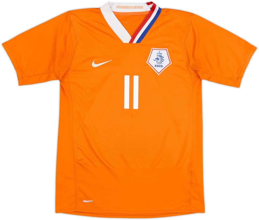 2008-10 Netherlands Home Shirt Robben #11 - 7/10 - (XL.Boys)